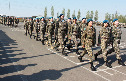 Проводы солдат срочной службы в 36 десантно-штурмовой бригаде. Астана 11 мая 2014 года.
Подразделения бригады прощаются с "дембелями".