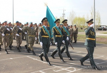 В 36-й десантно-штурмовой бригаде ВС РК состоялся митинг в честь Дня защитника Отечества