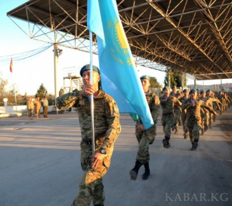 Воинский контингент Казахстана прибыл в Кыргызстан для участия в учениях ШОС