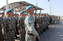 Проводы солдат срочной службы в 36 десантно-штурмовой бригаде. Астана 11 мая 2014 года.
Строй "дембелей".