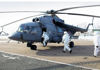 Морские пехотинцы Каспийской флотилии отработали десантирование по штурмовому с вертолетов Ми-8АМТШ
