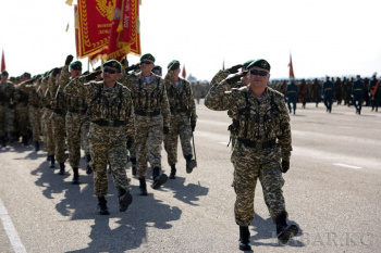 На базе бригады спецназа «Скорпион» ВС КР прошла репетиция военного парада