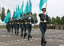 День государственных символов Казахстана в 36 десантно-штурмовой бригаде.