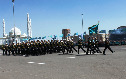 Военный парад в честь Дня защитника Отечества, Астана 7 мая 2014 г.
Пеший парадный расчет Военно-морских сил ВС РК.