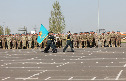 Проводы солдат срочной службы в 36 десантно-штурмовой бригаде. Астана 11 мая 2014 года.
Относ Боевого Знамения части.