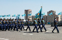 Военный парад в честь Дня защитника Отечества, Астана 7 мая 2014 г.
Пеший парадный расчет Сил воздушной обороны ВС РК.