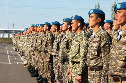 Проводы солдат срочной службы в 36 десантно-штурмовой бригаде. Астана 11 мая 2014 года.
Строй "дембелей" в центре плаца.