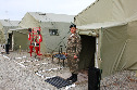 Палаточный лагерь в 36-й ДШБр ВС РК для участников Военного парада. Палатки парадного расчета 390-й отдельной гвардейской бригады морской пехоты.