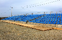 Палаточный лагерь в 36-й ДШБр ВС РК для участников Военного парада. Амфитеатр полевого информационного комплекса.